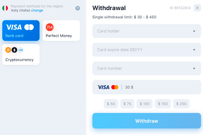 1win Withdrawal Select a Payment System