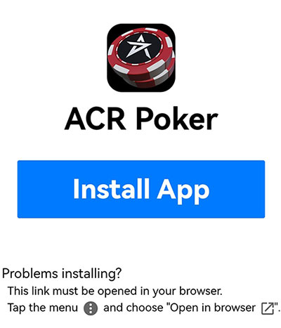Установка Android веб-приложения Acr Poker