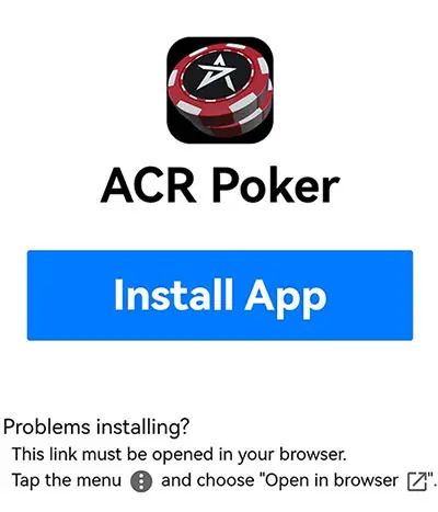 Установка Android веб-приложения Acr Poker