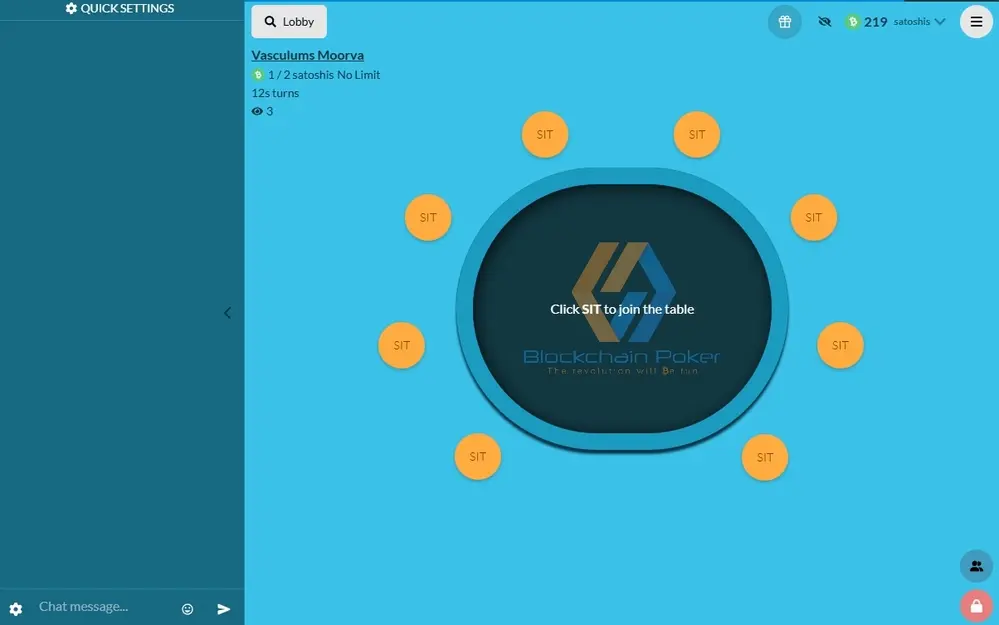 Blockchain Poker Main Page