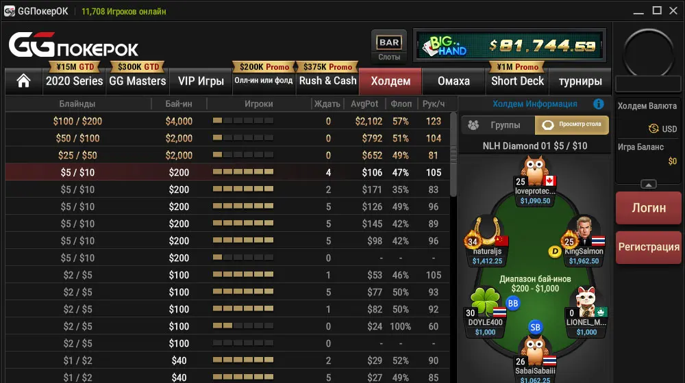 GGPokerOK MTT Lobby