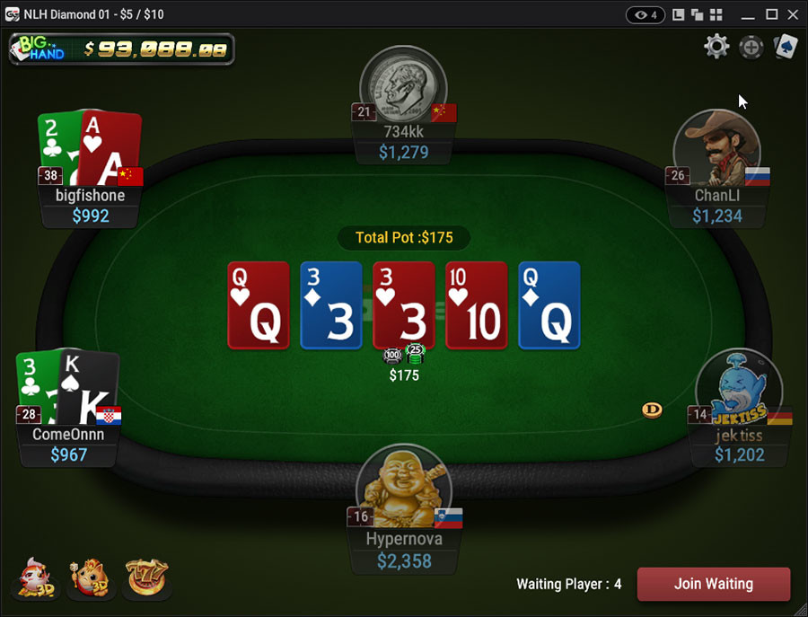 кэш стол по Техасскому Холдему в PokerOK