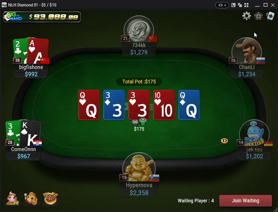 кэш стол по Техасскому Холдему в PokerOK
