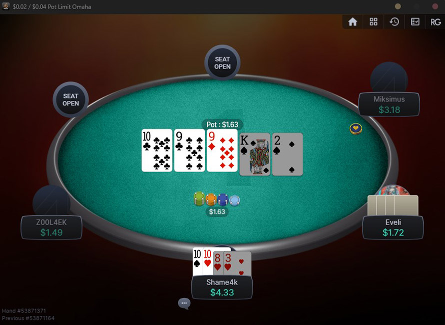 4 Poker Omaha Table