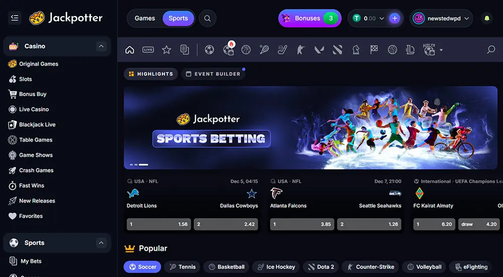 Jackpotter Sportsbook
