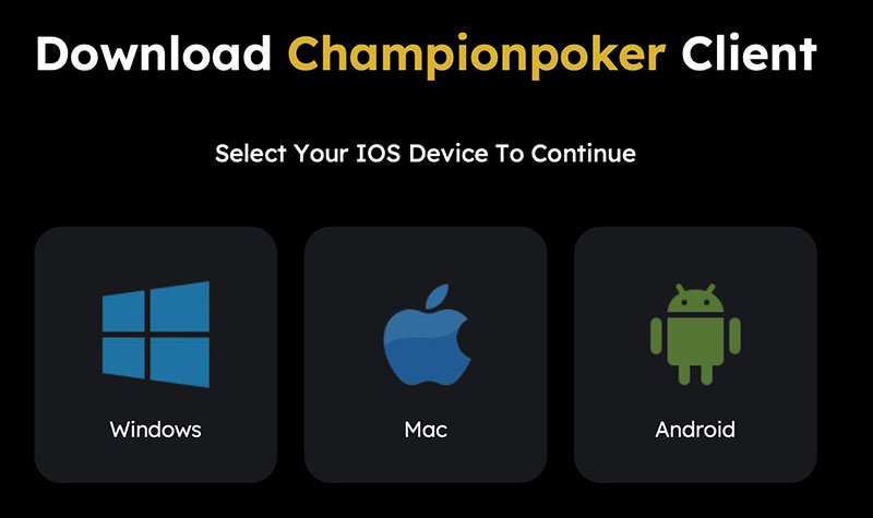 Download Champion Poker Client for Mac Os