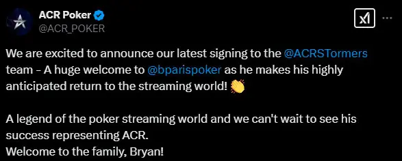 Bryan Paris X post Acr Poker