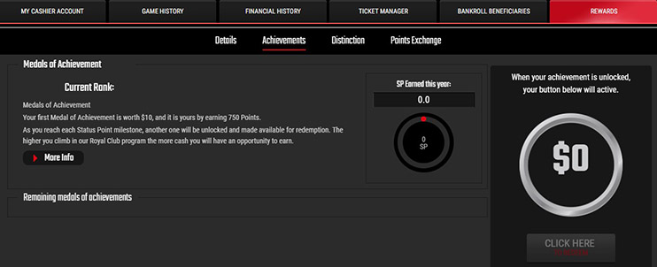 Royal Club Status Points обмен
