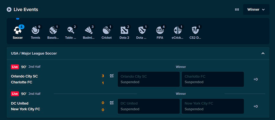Apuestas en vivo en Stake