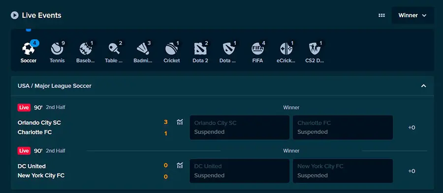 Apuestas en vivo en Stake
