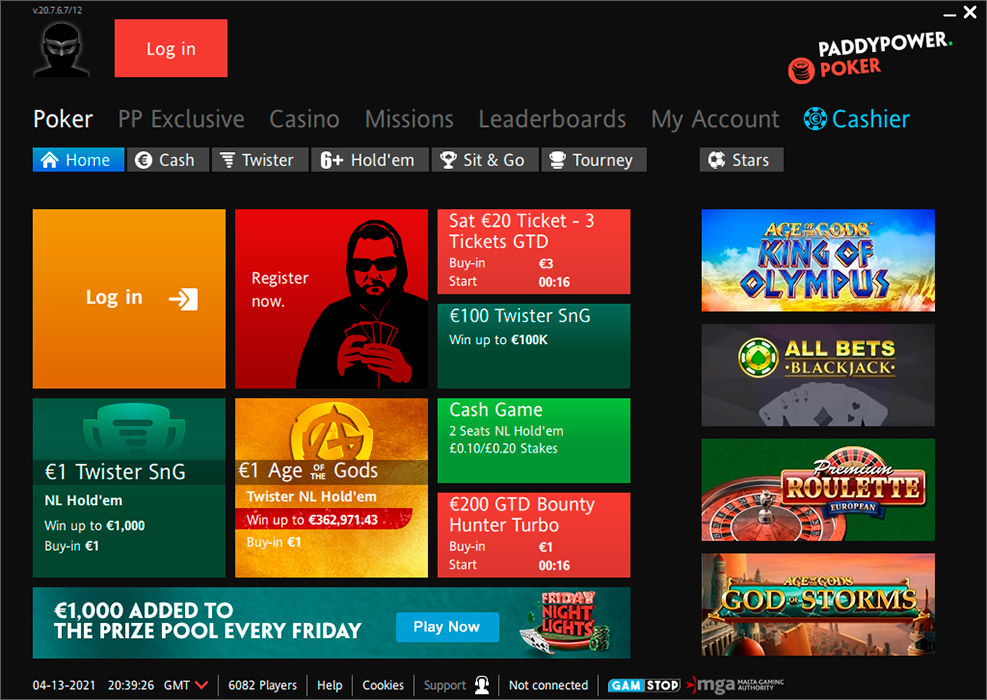 Paddy Power Poker Main Lobby En