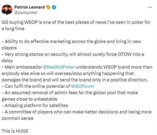 Patrick Leonard Adout Deal Caesars and  Nsus