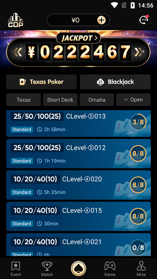 City of Poker Lobby Cash Table Eng