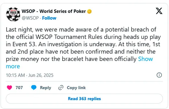Colusion Millionaire Maker Wsop 2025 X Post