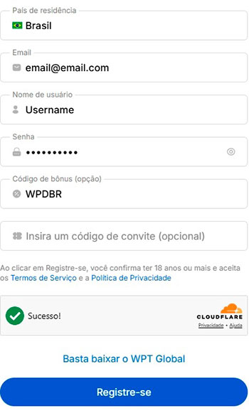 WPDBR Codigo Bonus WPT Global Mobile App