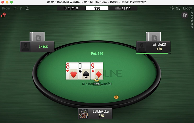 Windfall Spin and Go в Bet Online стол