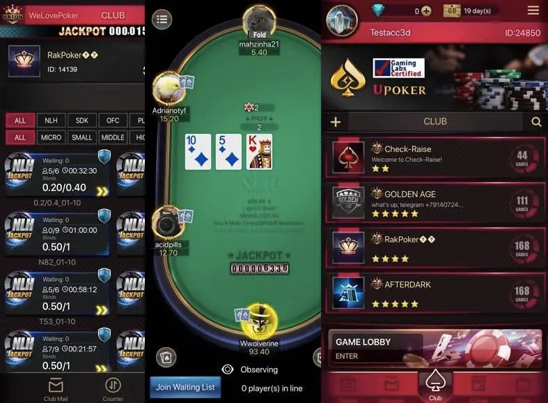 Upoker interface