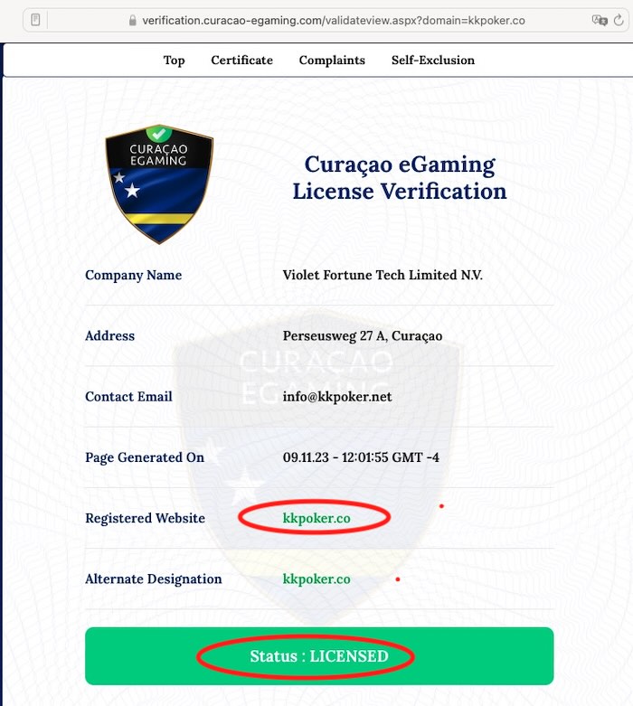 Licencia KKPoker Global