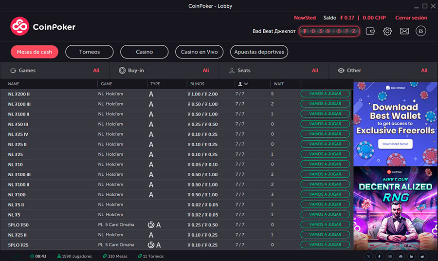 Coin Poker cliente de póquer