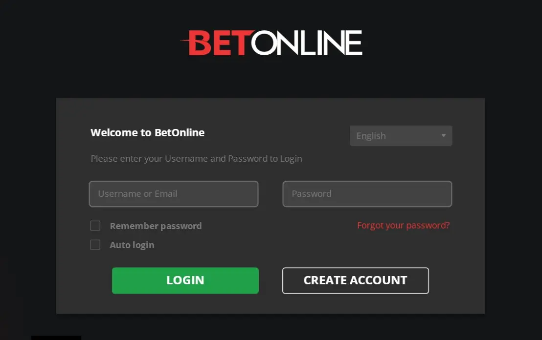 Betonline Poker registration form