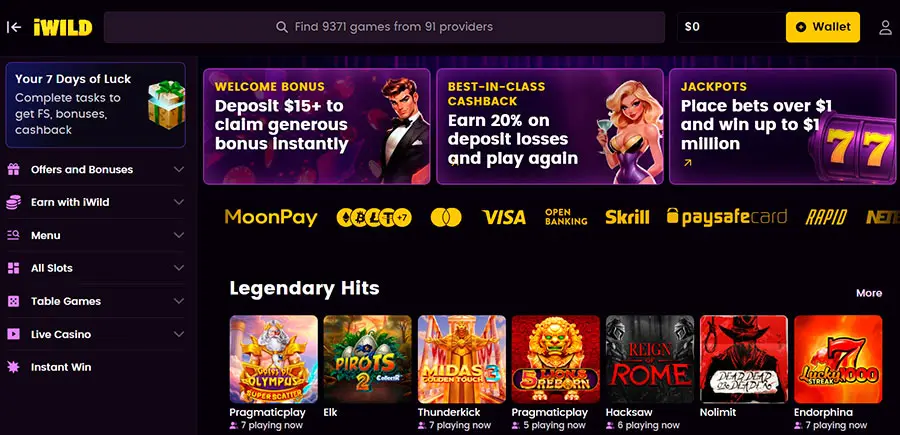 I Wild Casino Usability and Interface