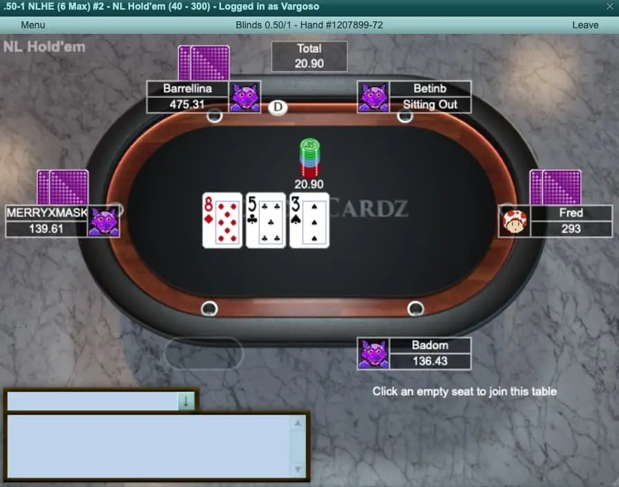 Mesa de ActionCardz Poker