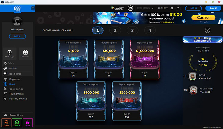 888poker Ontario Blast