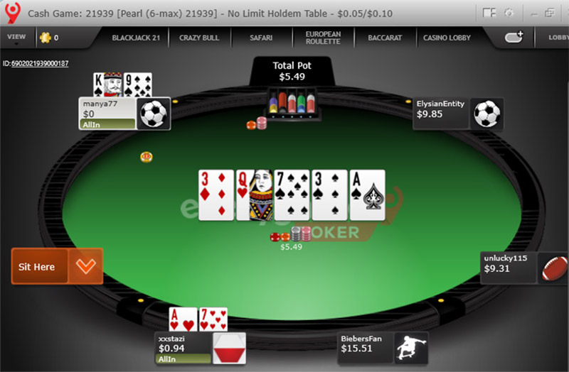 Evergame Poker 6 Max Holdem Table En
