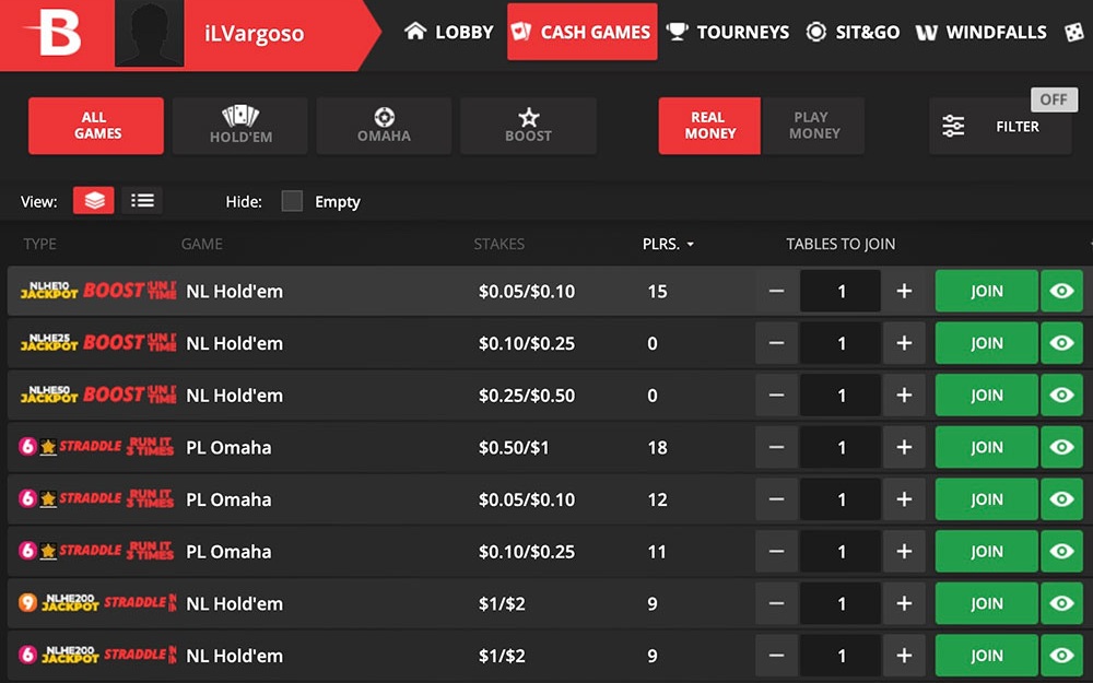 Chico Poker Network Cash Tables Lobby